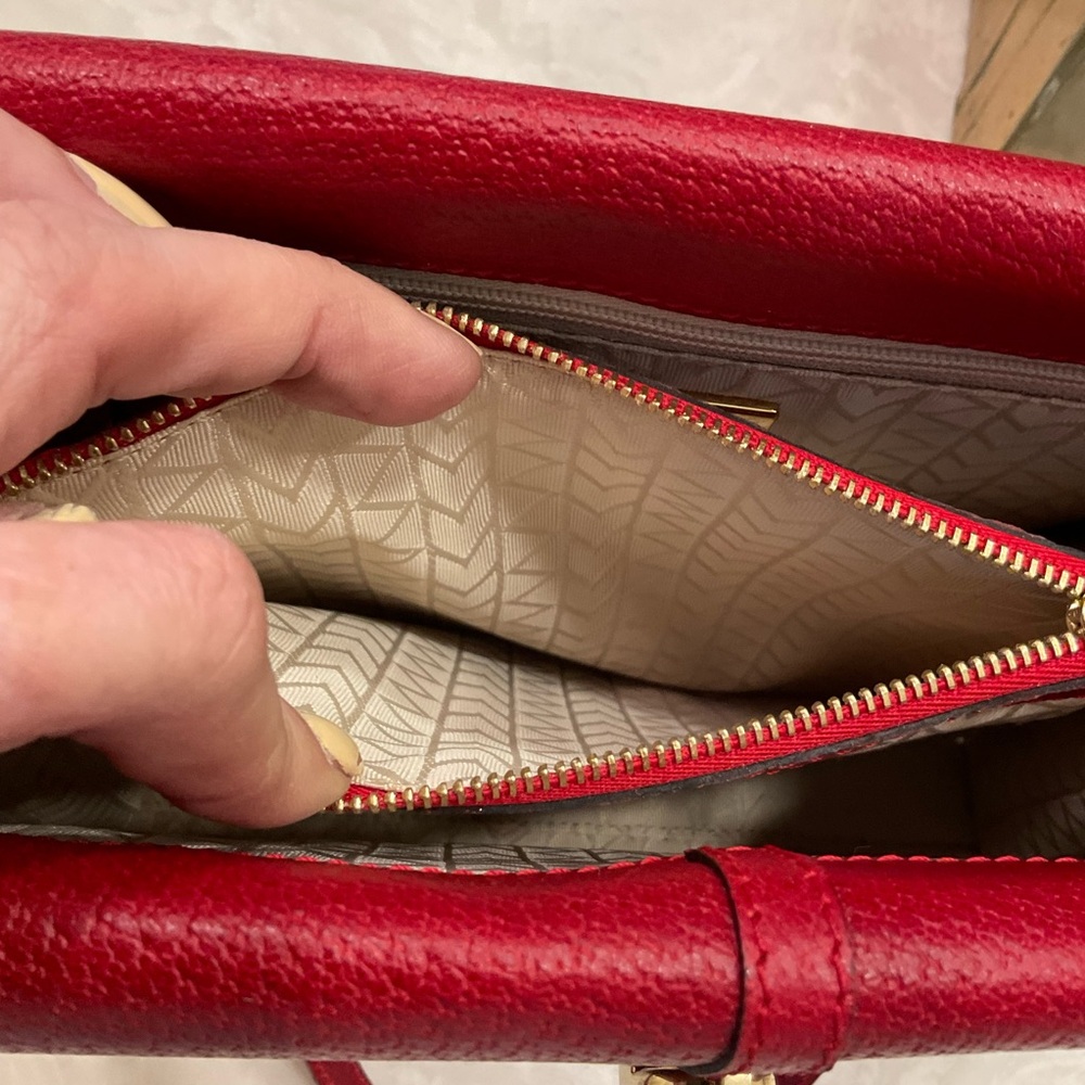 Michael Kors red pebbled leather purse, Excellent Condition - Picture 10 of 16